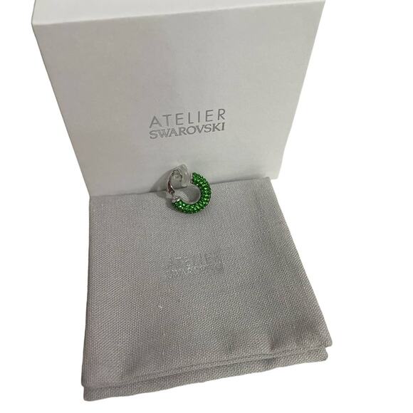 Swarovski Tigris ear cuff Single, Green, Rhodium plated - Picture 3 of 7